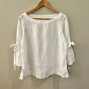 Charter club white linen shirt M